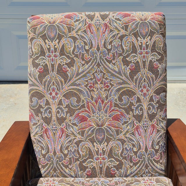 This is an vintage Ethan Allen mission or craftsman style glider that was made in the USA in the late 20th century. The...