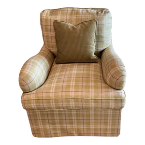 Designer Upholstered Green Club Chair