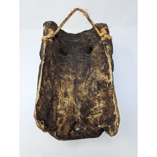 Wood 1940s-1960s Handcrafted Mexican Barbones Dance Mask For Sale - Image 7 of 7