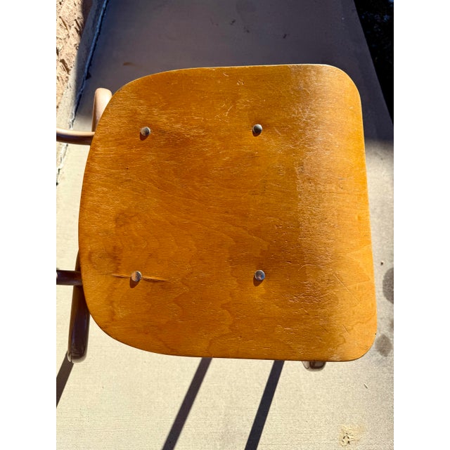 Mid 20th Century Vintage Mid Century Modern Wooden School Chair For Sale - Image 10 of 12