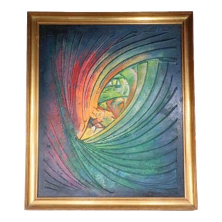1960's Abstract Acrylic on Board by Eugene Winters For Sale