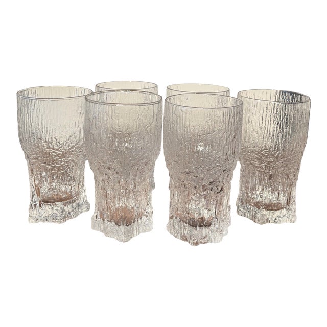 Mid-Century Finnish Aslak Glasses by Tapio Wirkkala for Iittala. Set of 6 For Sale