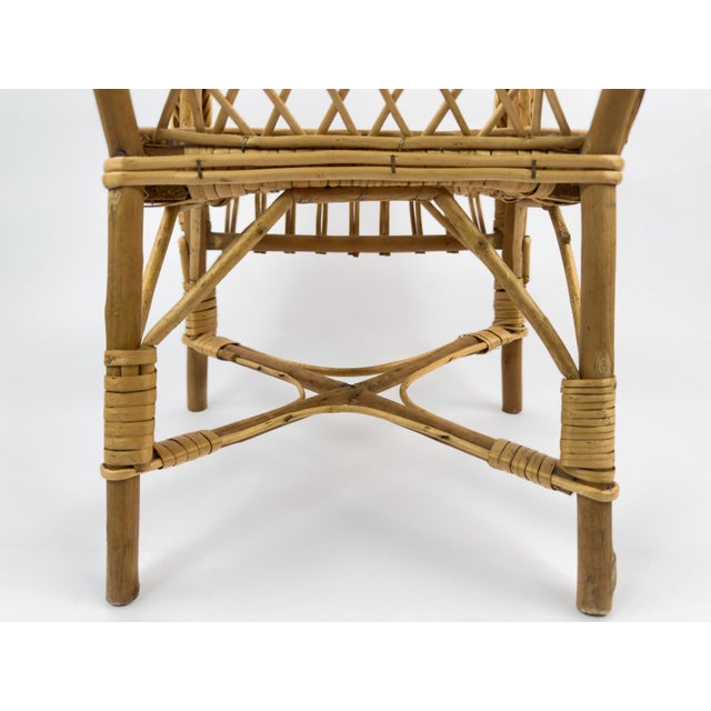 Vintage French Rattan Children’s Chair, 1950s For Sale - Image 14 of 15