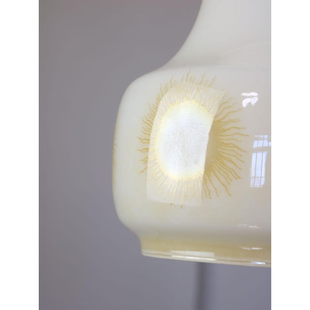 Mid-Century Modern Italian Opaline and Brass Pendant Lamp For Sale - Image 9 of 18