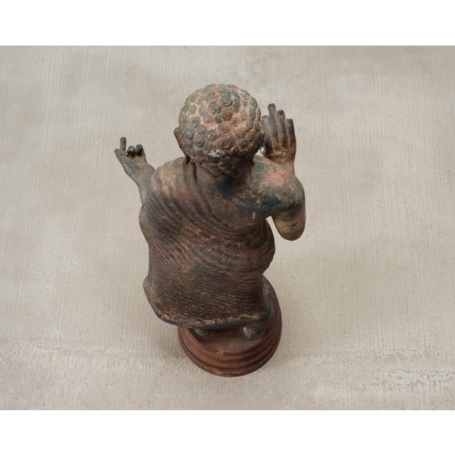 South Asian Cast Iron Buddha Figure Abhaya Mudra Pose 3 Ft For Sale - Image 9 of 18