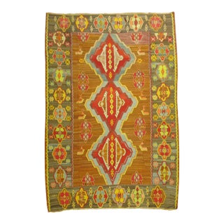 Bold Geometric Turkish Kilim For Sale