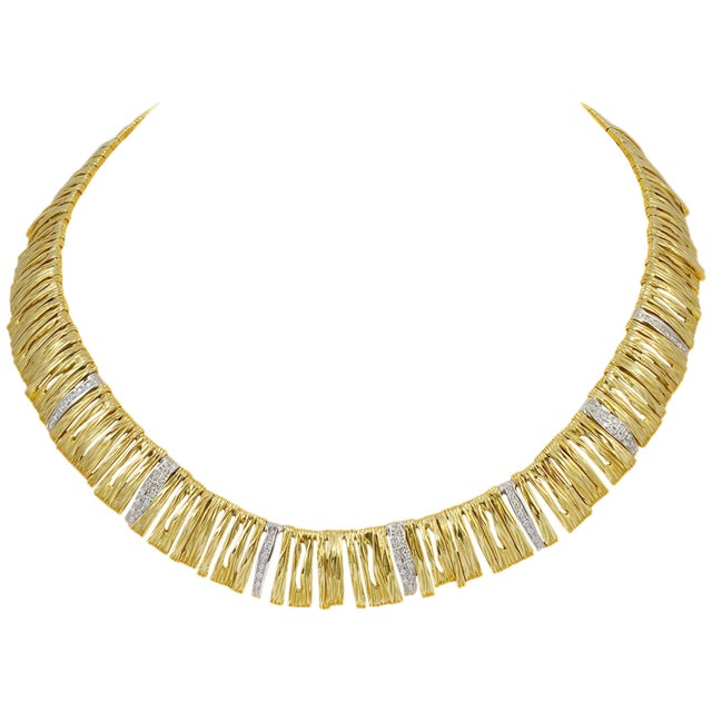 Designer Roberto Coin Diamond Elephant Skin Necklace, 18 Karat Gold 53 Grams For Sale - Image 15 of 18