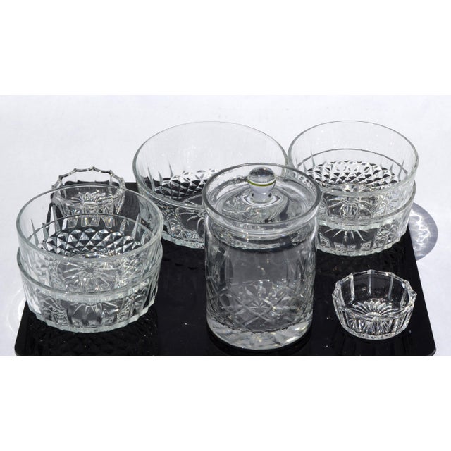 Victorian 1960s Arcoroc France Crystal Breakfast 7 Bowls & Jelly Jar - 8 Pieces For Sale - Image 3 of 14