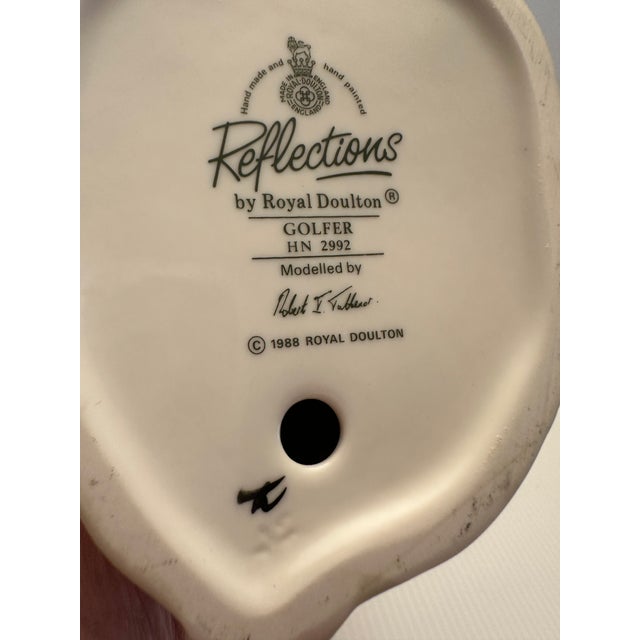 Ivory 1980s Royal Doulton England "Golfer" Figurine Hn2992 Signed Robert i.tabbenor For Sale - Image 8 of 12