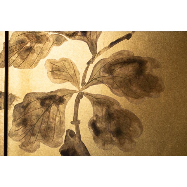 "Owl Family" by Shunko, Late Showa Painted Japanese Byobu Screen For Sale In Dallas - Image 6 of 18