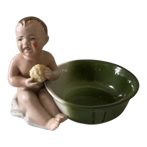 Vintage Bisque Porcelain Baby Soap Dish