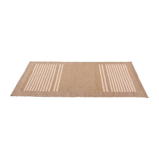 Mid-Century Modern Rug & Kilim’s All-Natural Scandinavian Style Kilim in Beige Brown Geometric Pattern - 8x10 For Sale - Image 3 of 6