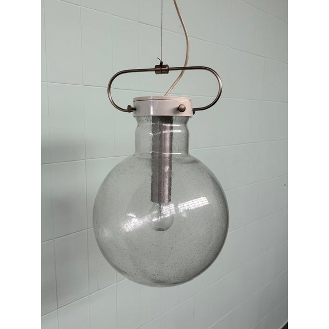 Italian Hanging Lamp with Murano Sphere Lampshade, 1960s For Sale - Image 4 of 18