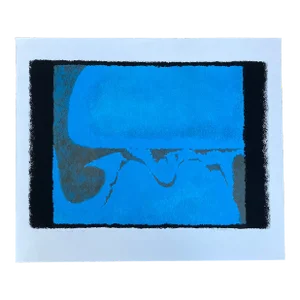 1970’s Original Abstract Organic Lithograph “Blue Frost”