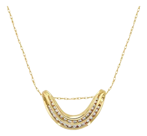Double Row Diamond Slider Necklace 16"