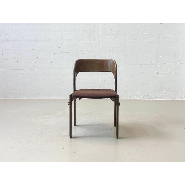 Characterful vintage swiss chairs by dietiker from 1986. These chairs embody the functional and structurally sound design...