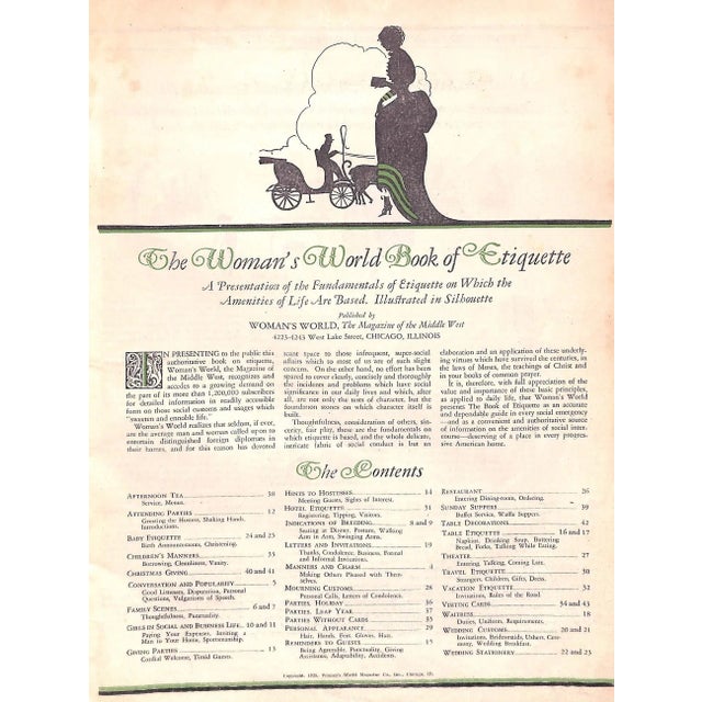 Traditional "The Woman's World Book of Etiquette: A Useful Guide for Everyone in Every Day Life" 1928 For Sale - Image 3 of 9