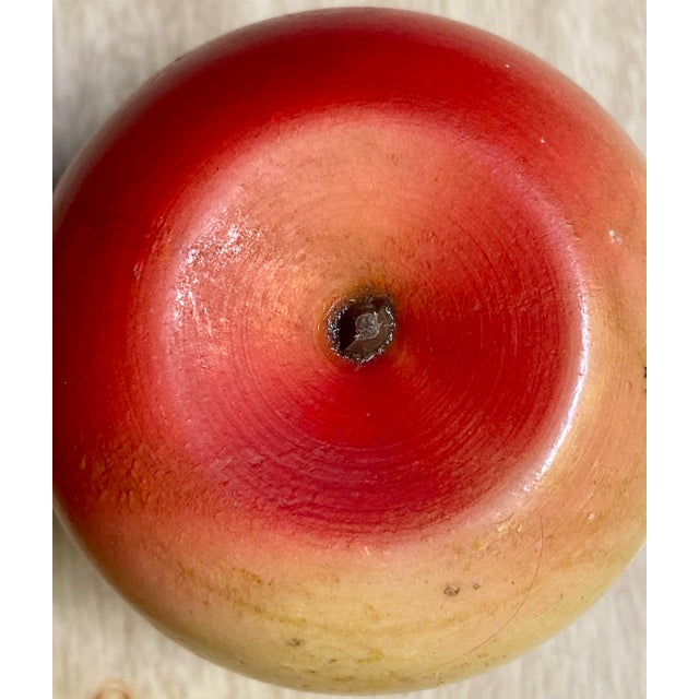 Stone Mid 20th Century Red & Yellow Alabaster Apple Decoration Paperweight Decoration For Sale - Image 7 of 11