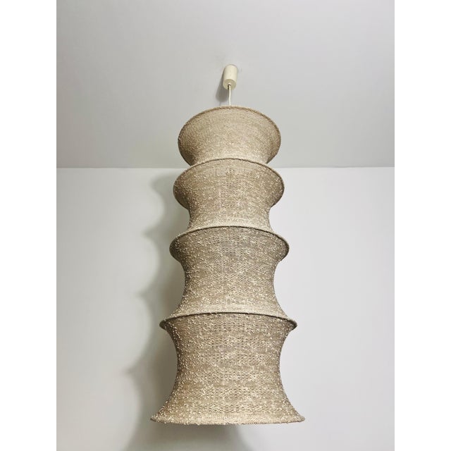 Sand Fabric Ceiling Lamp by Leola, 1970s Italy For Sale - Image 8 of 12