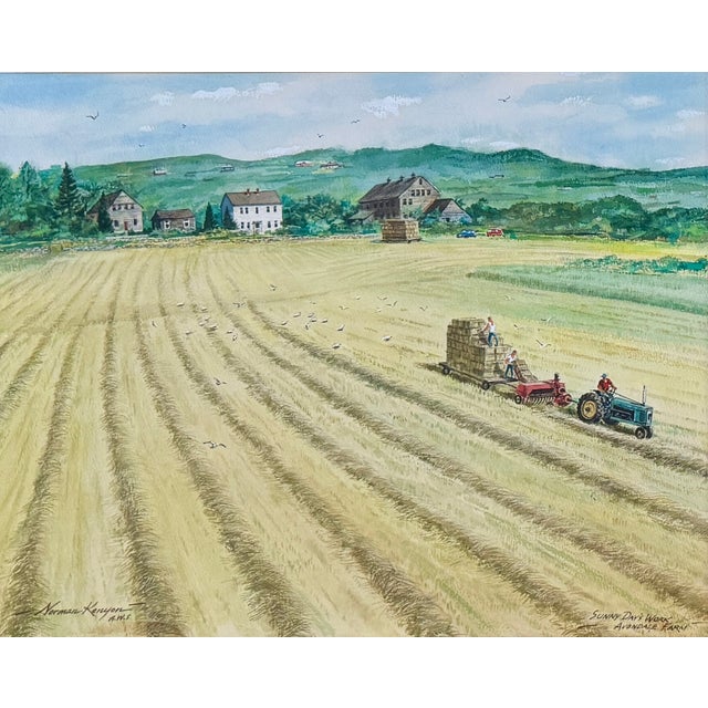 Artist Norman Kenyon’s signed 1974 watercolor, “A Sunny Day’s Work,” captures the beauty of the Rhode Island farm –...