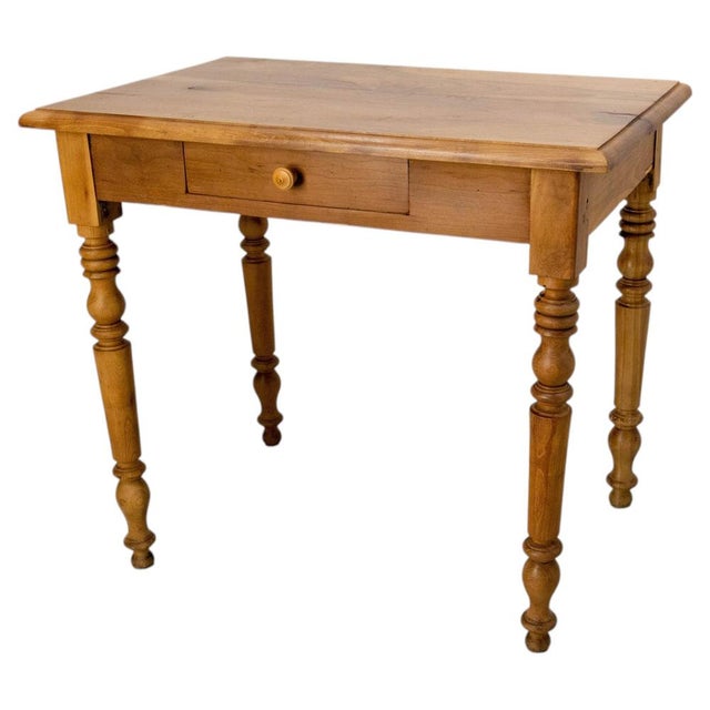 French Turned Elm Side or Writing Table, 1900 For Sale - Image 11 of 11