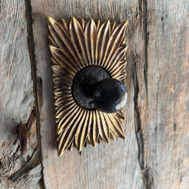 Hollywood Regency Sunburst Door Rosettes or Escutcheon Backplates For Sale In San Diego - Image 6 of 14