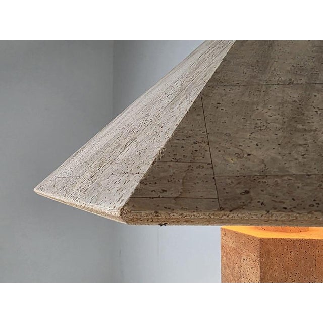 Ingo Maurer Hexagonal Cork Table Lamp by Ingo Maurer for Design M, 1974 For Sale - Image 4 of 6