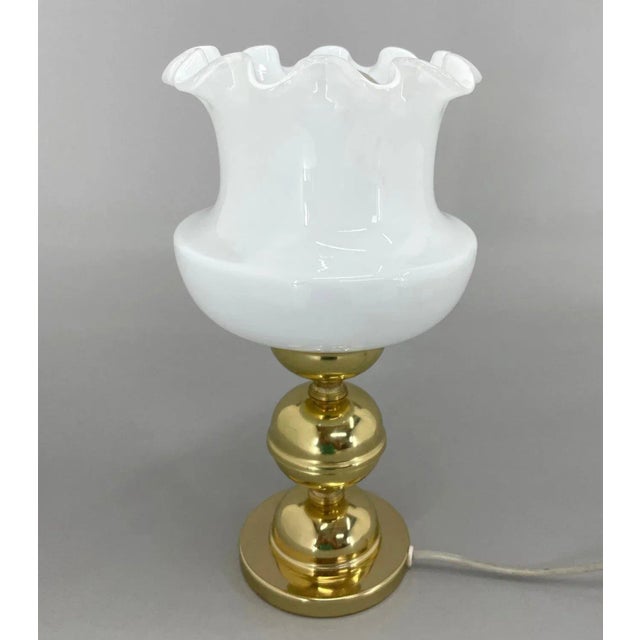 Gold Table Lamp attributed to Kamenicky Senov, Czechoslovakia, 1960s For Sale - Image 8 of 9
