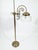 Vintage Art Deco Brass Floor Lamp With Etched Frosted Glass Shade For Sale - Image 4 of 6