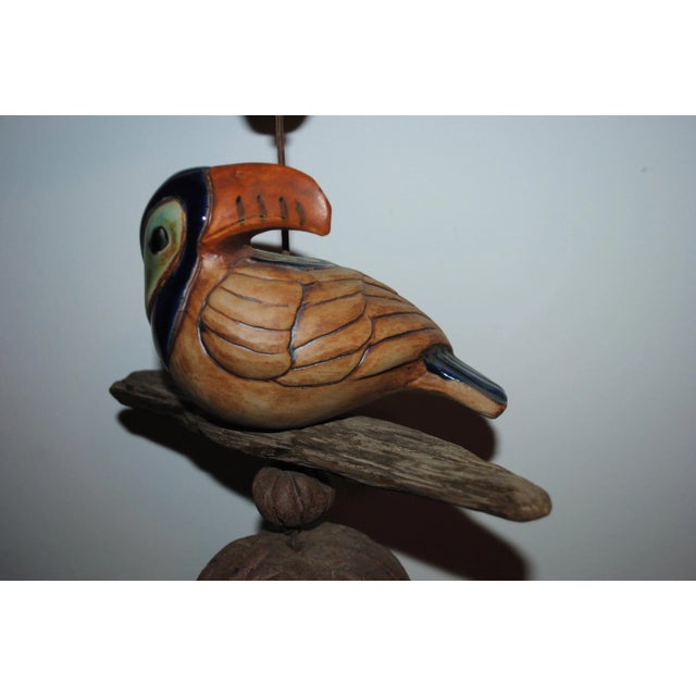 Vintage 1985 Hazel Olsen Pottery Ceramic Toucans Wind Chime For Sale - Image 9 of 9