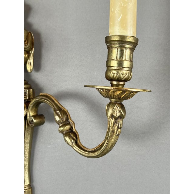 Metal 20th Century Louis XVI Bronze Wall Sconces, Set of 4 For Sale - Image 7 of 8
