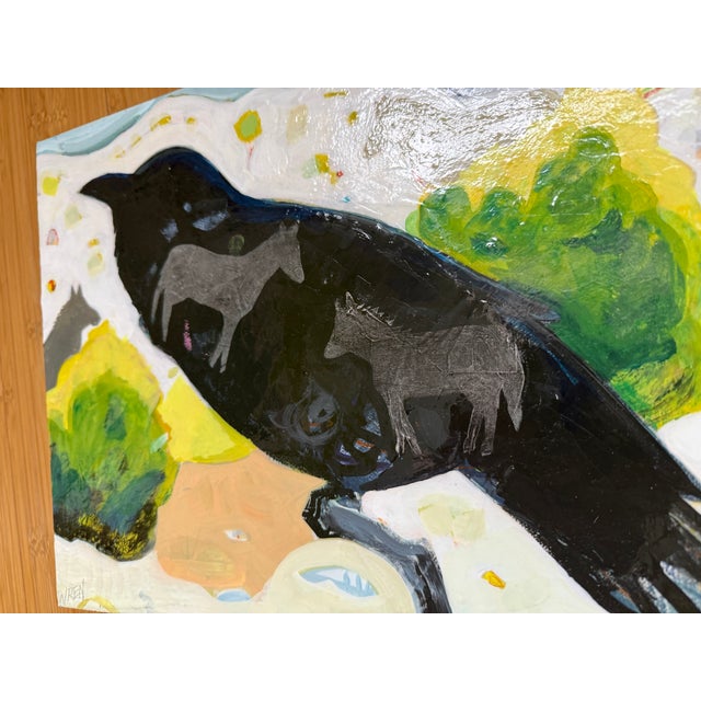 Paint “Companero De Caballos” a Raven and Horse Painting by LWren Walraven For Sale - Image 7 of 11