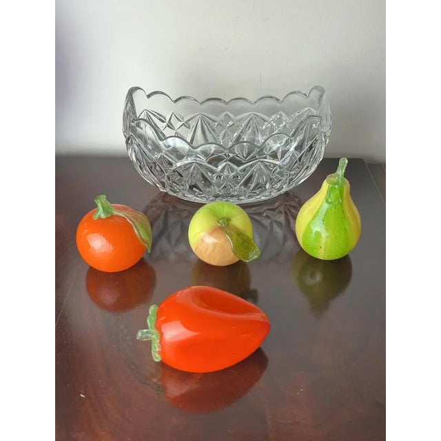 Glass Bowl with Fruits, Italy, 1960s, Set of 5 For Sale - Image 4 of 9