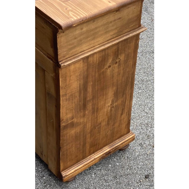 1910s Pine Nightstand With One Door and One Drawer For Sale - Image 10 of 15