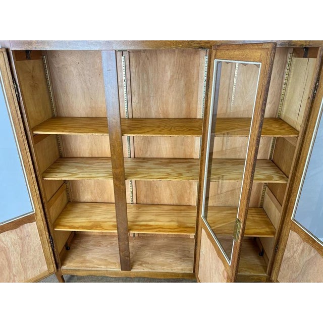 Vintage French Louis XIV Glazed Oak Display Cabinet For Sale - Image 9 of 11