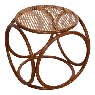 Bentwood and Cane Stool Att. To Thonet