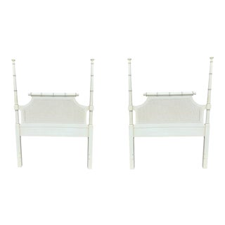 Vintage Bali Hai Faux Bamboo and Rattan Headboards by Henry Link — a Pair (Twin Size) For Sale