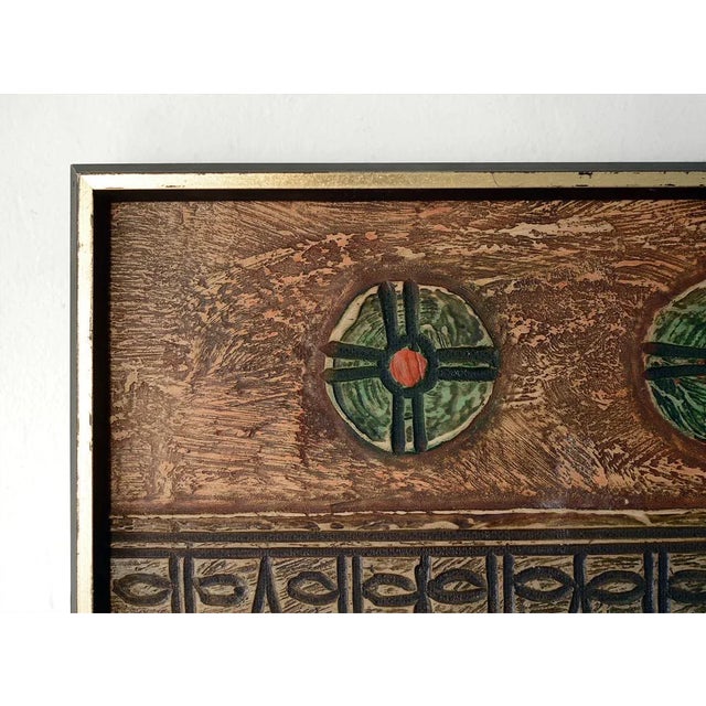Mid 20th Century Mid-Century Primitive Faux Wood Carving Wallhanging For Sale - Image 5 of 8