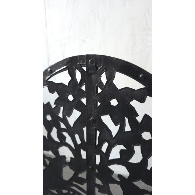 Black 1970s Spanish Style Wrought Iron Fireplace Screen For Sale - Image 8 of 10