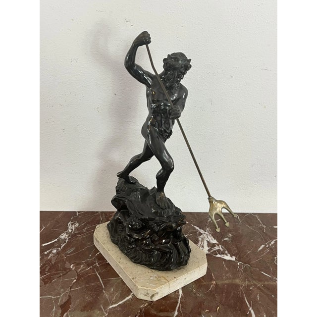 Large Mid-Century Bronze Sculpture of Neptune For Sale - Image 4 of 9