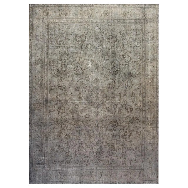 Mid 20th Century Vintage Overdye Rug For Sale