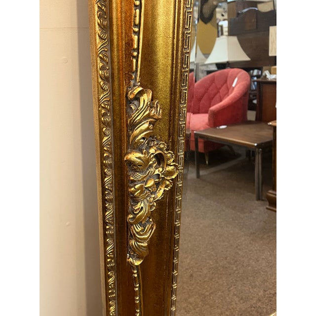 Large Gold Roccoco Italian Style Vintage Mirror For Sale - Image 6 of 9
