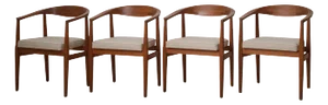 Scandinavian Modern S-96 Dining Armchairs attributed to Eyjolfur Augustsson, 1960s, Set of 4