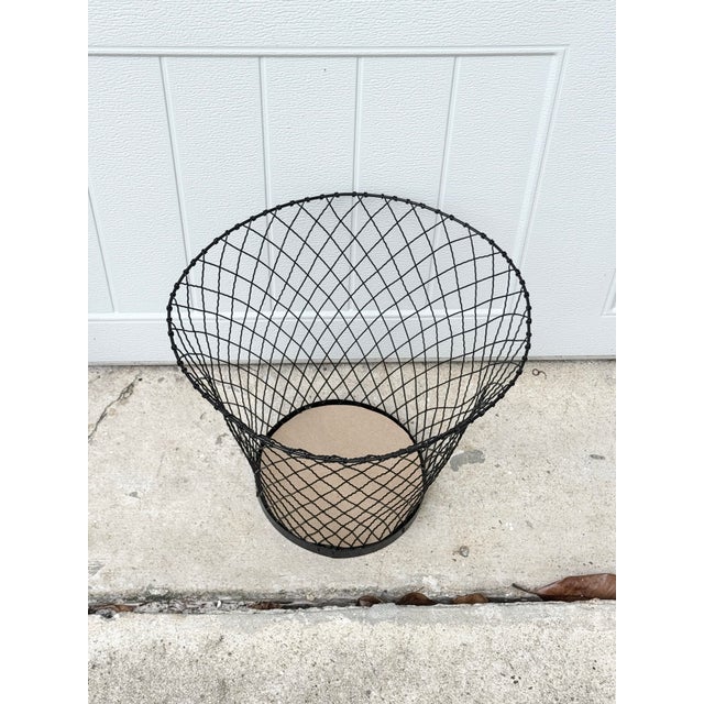 Vintage Wire Trash Can For Sale - Image 4 of 5