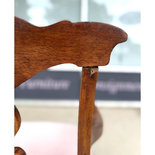 Wood Early 20th Century Victorian Pink Upholstered Chairs With Open Back For Sale - Image 7 of 10