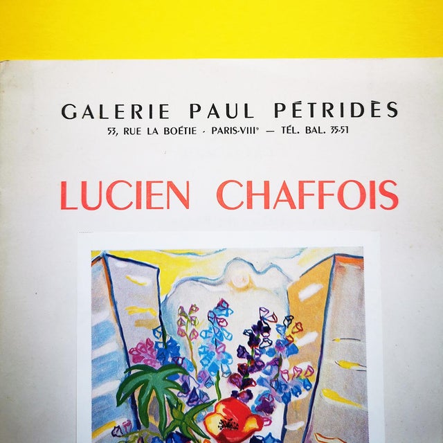 1950s 1956 50s Lucien Chaffois Art Exhibition Invitation Vernissage Galerie Paul Petrides Paris For Sale - Image 5 of 13
