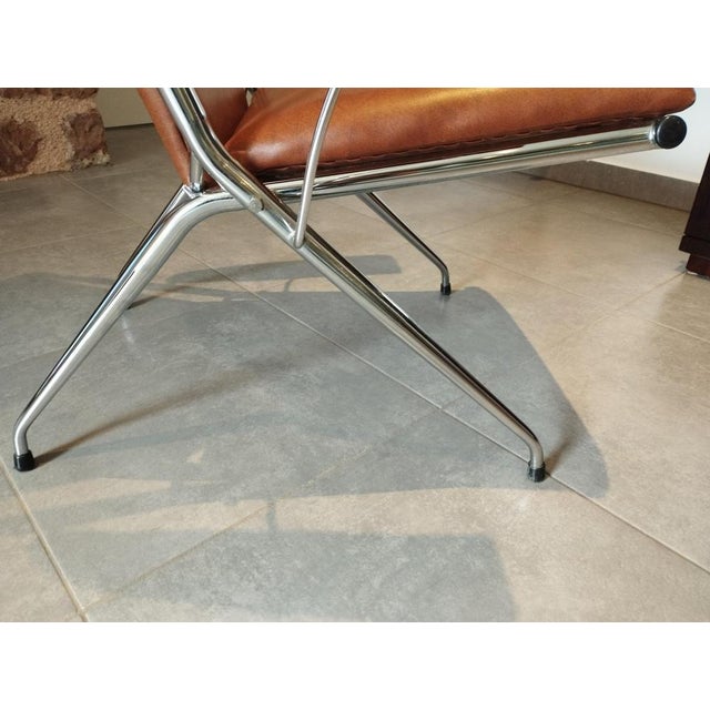 Brown Folding Chair with System by André Monpoix For Sale - Image 8 of 18