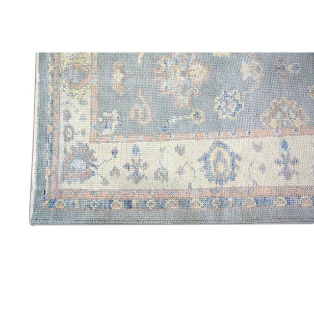 Turkish Handmade Modern Turkish Oushak Rug Authentic Oriental Design 3'2" X 15'3" For Sale - Image 3 of 7