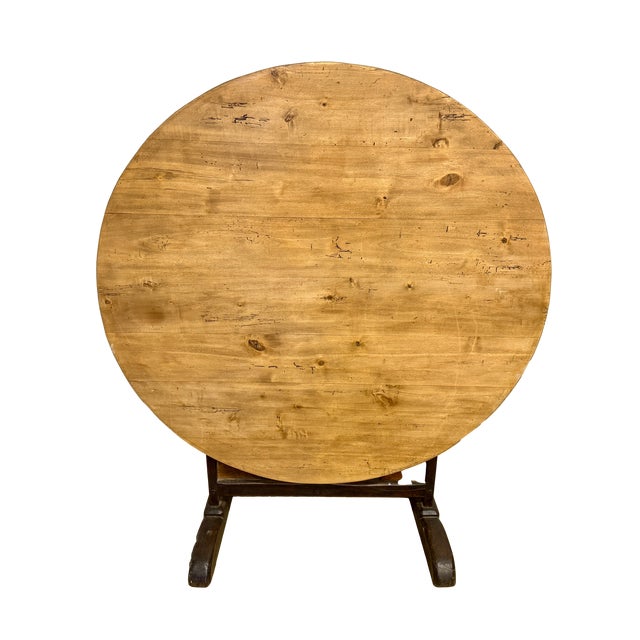 Wood Vintage French Oak Wine Tasting Table For Sale - Image 7 of 9