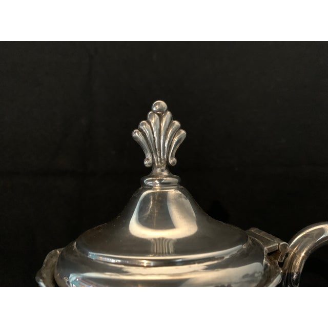 Wm. A. Rogers 965 Silver Plated Coffee Pot & Hot Water Jug Pair Wicker Handle For Sale - Image 12 of 15